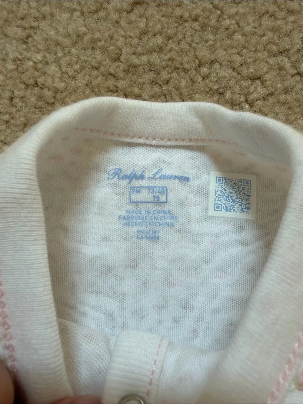 Ralph Lauren Floral Cotton Footed Snap PJ 9 months